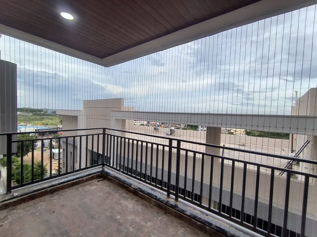Corner Balcony Invisible Cable Protection
